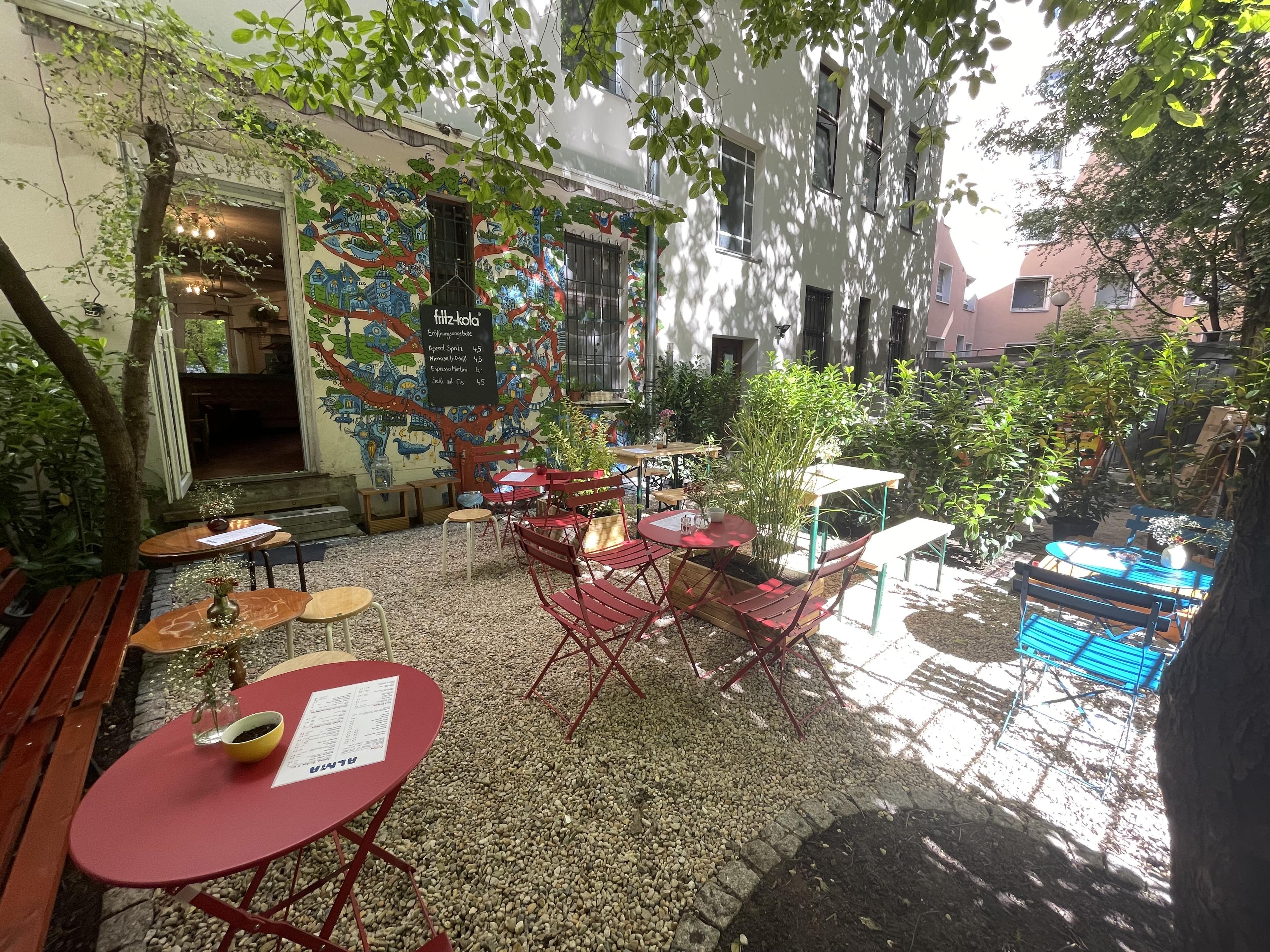 Garden seating at Café Alma Neukölln